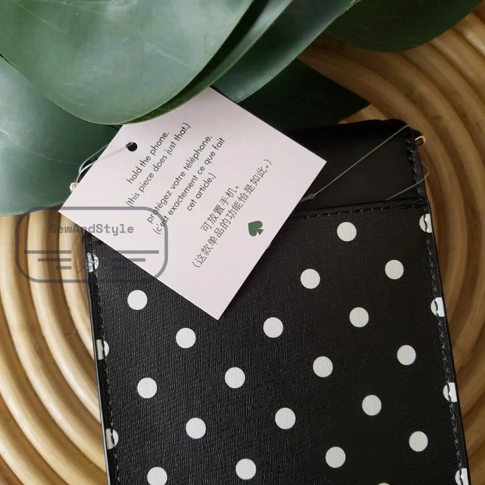 Kate Spade Minnie Mouse Disney N/S Phone Crossbody Bag Purse Black White - Picture 9 of 11